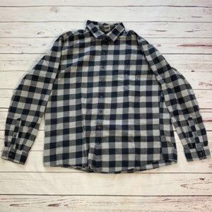 Eddie Bauer Gray Plaid Flannel Size TXL